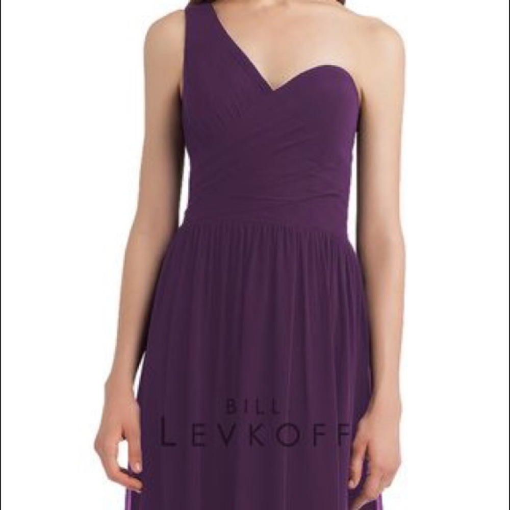 Bill Levkoff Bridesmaid Dress - Plum - Style 1128 - Picture 4 of 5